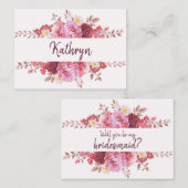 Vorschlag für Burgund Rose Bridesmaid Mitteilungskarte (Vorne/Hinten)