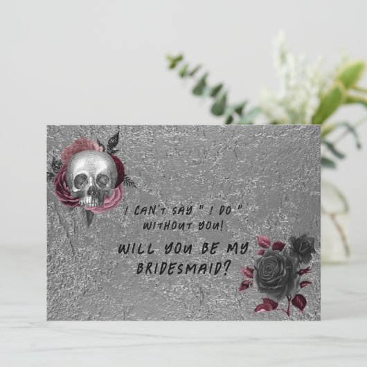 Vorschlag für das Brautparty "Silberrosa Schwarzer Einladung (Stehend Vorderseite)