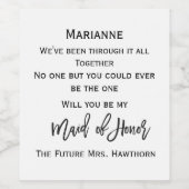 Vorschlag für das Weinetikett Trauzeugin (Einzelnes Label)