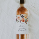 Vorschlag für die Rustikal Earth Florals Bridesmai Weinetikett<br><div class="desc">Diese rustikale Erdflorale Bridesmaid Vorschlag Weinetikett ist perfekt für eine Hochzeit im Herbst. Das elegante Erdtönen-Design zeichnet sich durch rustikale Aquarelltöne in Terrakotta,  Kupfer,  Bronzeorange,  Pfirsich,  Rosa und Cremeweiß mit Vintagem Boho-Stil aus.</div>