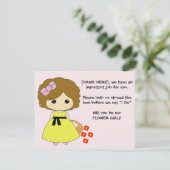 Vorschlag für ein Blumenmädchen - Brünett Einladung (Stehend Vorderseite)