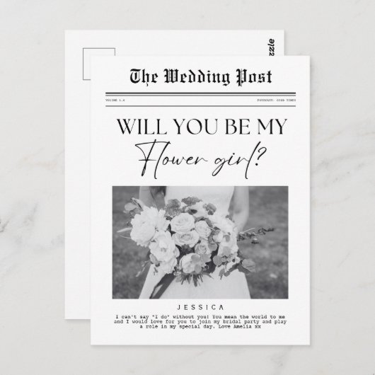 Vorschlag für ein Blumenmädchen, Custom Newspaper Postkarte (Vorne/Hinten)