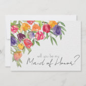 Vorschlag für ein Brautparty "Helle Tulips und Grü Einladung (Vorderseite)