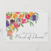 Vorschlag für ein Brautparty "Helle Tulips und Grü Einladung (Vorne/Hinten)