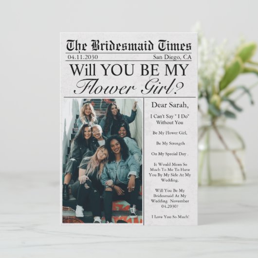 Vorschlag für ein Foto von "Newspaper Unique Fun F Einladung (Stehend Vorderseite)