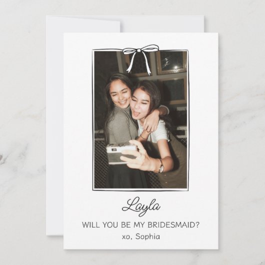 Vorschlag für ein handgeschriebenes Coquette Bow B Karte (Vorderseite)