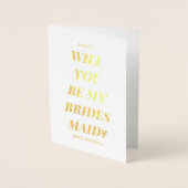 Vorschlag für ein kühnes Foto Bridesmaid Folienkarte (Vorderseite)