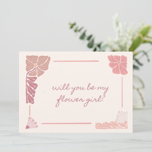 Vorschlag für ein rosa Blumenmagazin Einladung (Stehend Vorderseite)