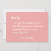 Vorschlag für ein rosa Blumenmagazin Einladung (Rückseite)