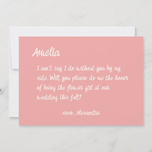 Vorschlag für ein rosa Blumenmagazin Einladung (Rückseite)