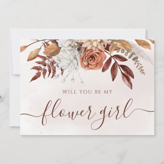 Vorschlag für ein Terracotta Fall Foliage Flower G Einladung (Vorderseite)