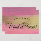 Vorschlag für eine Abstrakte Trauzeugin in Rosa un Einladung (Vorne/Hinten)