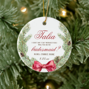 Vorschlag für eine benutzerdefinierte Bridesmaid f Keramik Ornament