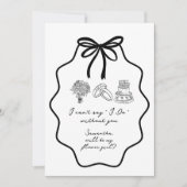 Vorschlag für eine Blütenblume von Hand gezeichnet Einladung (Vorderseite)