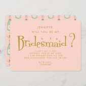 Vorschlag für eine Bridesmaid-Broschüre für Retro- Einladung (Vorne/Hinten)