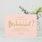 Vorschlag für eine Bridesmaid-Broschüre für Retro- Einladung (Stehend Vorderseite)