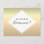Vorschlag für eine einfache Gold-Bridesmaid Einladungspostkarte (Vorderseite)