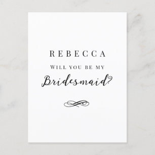 Vorschlag für eine einfache schwarz-weiße Bridesma Postkarte