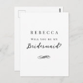 Vorschlag für eine einfache schwarz-weiße Bridesma Postkarte (Vorne/Hinten)