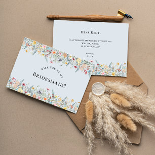 Vorschlag für eine einfache Wildblume Dusty Blue B Einladung