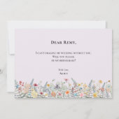 Vorschlag für eine einfache Wildblume Lavender Bri Einladung (Rückseite)