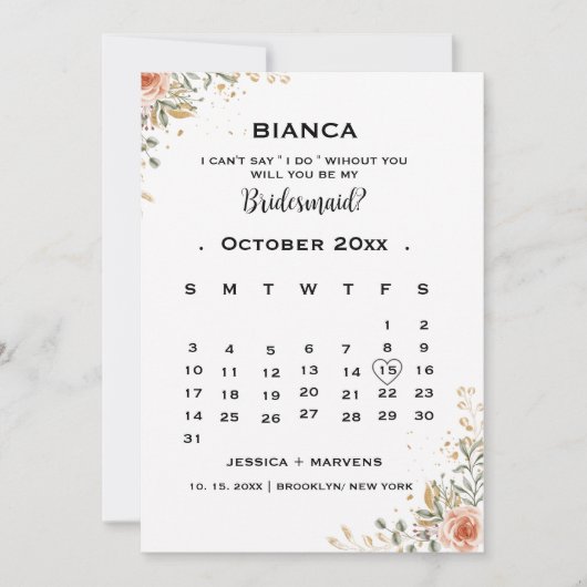Vorschlag für eine elegante Blumenkalender Einladung (Vorderseite)
