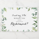 Vorschlag für eine elegante Tropical Green Foliage Schaumweinetikett (Einzelnes Label)