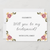 Vorschlag für eine elegante Wildblume Bridesmaid Karte (Vorderseite)