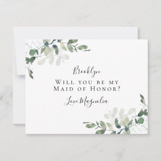 Vorschlag für eine Eukalyptus-Trauzeugin (Vorderseite)