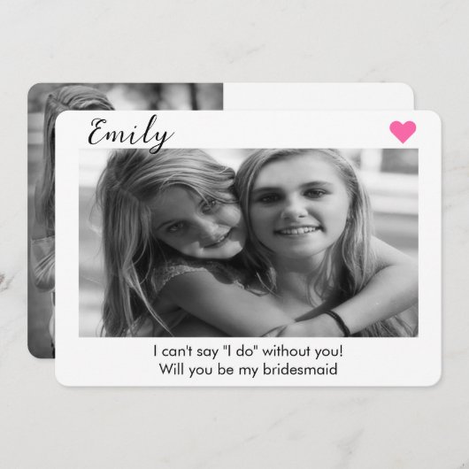 Vorschlag für eine Foto-Überlagerung oder Trauzeug Einladung (Vorne/Hinten)