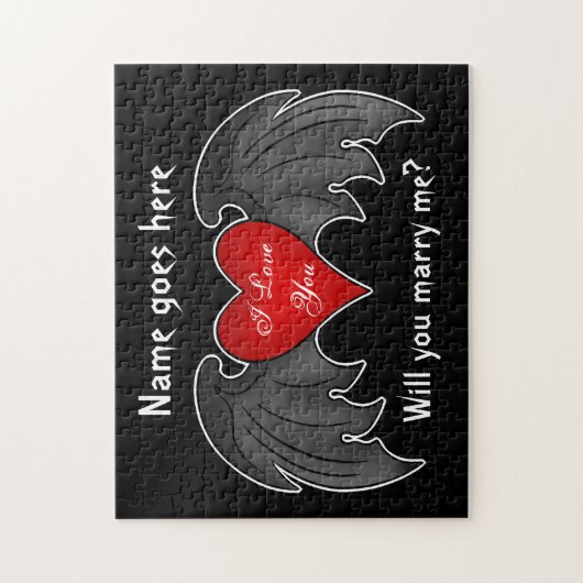 Vorschlag für eine gotische, dunkelrote Herzverhei Puzzle (Vertikal)