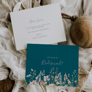 Vorschlag für eine grüne Bridesmaid-Wildblume in M Mitteilungskarte