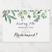 Vorschlag für eine grüne Eukalyptus-Kalligrafie Schaumweinetikett (Einzelnes Label)