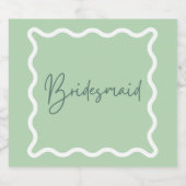 Vorschlag für eine grüne Wavy-Ästhetik Schaumweinetikett (Einzelnes Label)