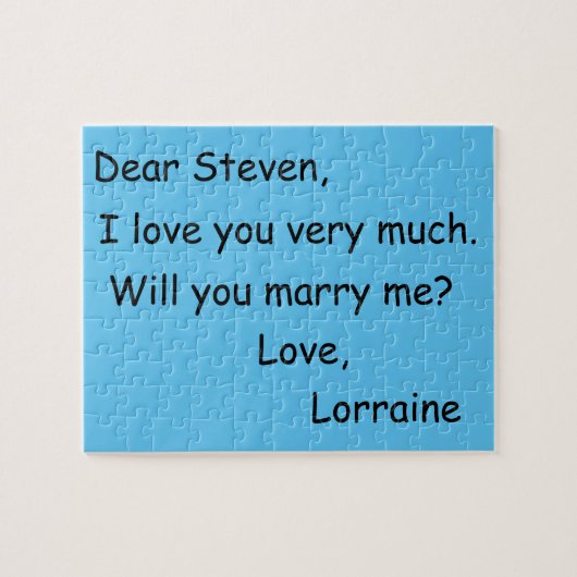 Vorschlag für eine Hochzeit Puzzle (Horizontal)