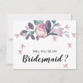 Vorschlag für eine hübsch rosa Floral Bridesmaid Einladung (Vorderseite)