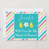 Vorschlag für eine hübsche Ananas-Trauzeugin Einladung (Vorderseite)