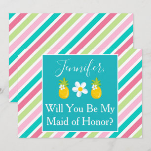 Vorschlag für eine hübsche Ananas-Trauzeugin Einladung