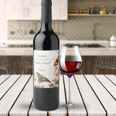 Vorschlag für eine hübsche Trauzeugin: Blumenschme Weinetikett