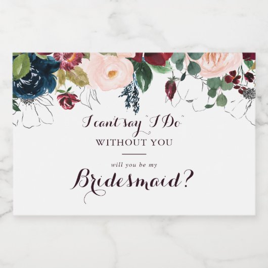 Vorschlag für eine Illustrierte Herbstüberbrückung Schaumweinetikett (Einzelnes Label)