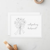 Vorschlag für eine kleine Bugs- und Blume-Brautjac Mitteilungskarte (Vorderseite/Rückseite Beispiel)