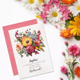 Vorschlag für eine lebendige Florals Bridesmaid Einladung