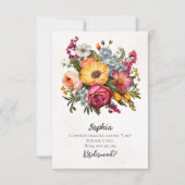 Vorschlag für eine lebendige Florals Bridesmaid Einladung (Vorderseite)