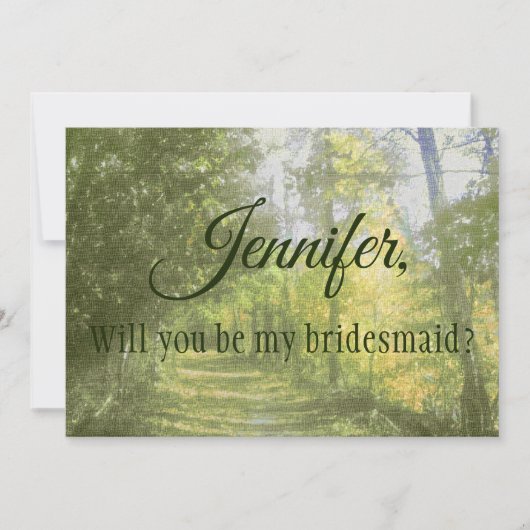 Vorschlag für eine liebliche und rustikale Bridesm Einladung (Vorderseite)