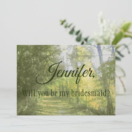 Vorschlag für eine liebliche und rustikale Bridesm Einladung (Stehend Vorderseite)