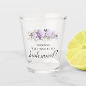 Vorschlag für eine lila Blumenübersicht Schnapsglas (Vorderseite)