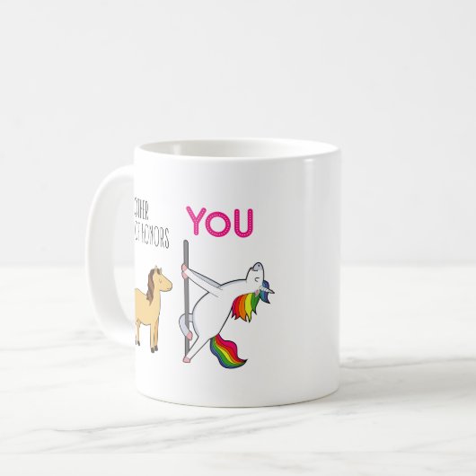 Vorschlag für eine lustige Trauzeugin Unicorn Kaffeetasse (Vorderseite Links)