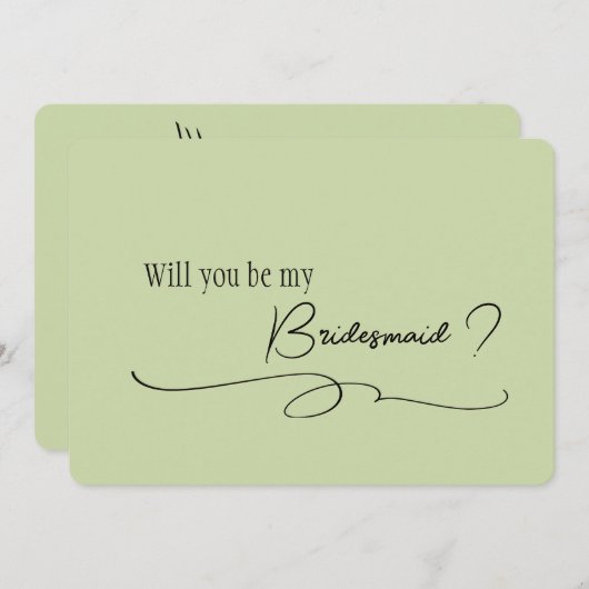 Vorschlag für eine Mindestkalligrafie-Bridesmaid-K Einladung (Vorne/Hinten)