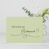 Vorschlag für eine Mindestkalligrafie-Bridesmaid-K Einladung (Stehend Vorderseite)