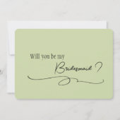 Vorschlag für eine Mindestkalligrafie-Bridesmaid-K Einladung (Vorderseite)